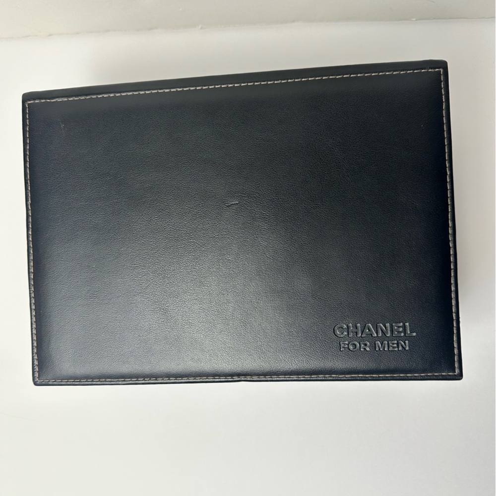 CHANEL Black Faux Leather Accessory Box